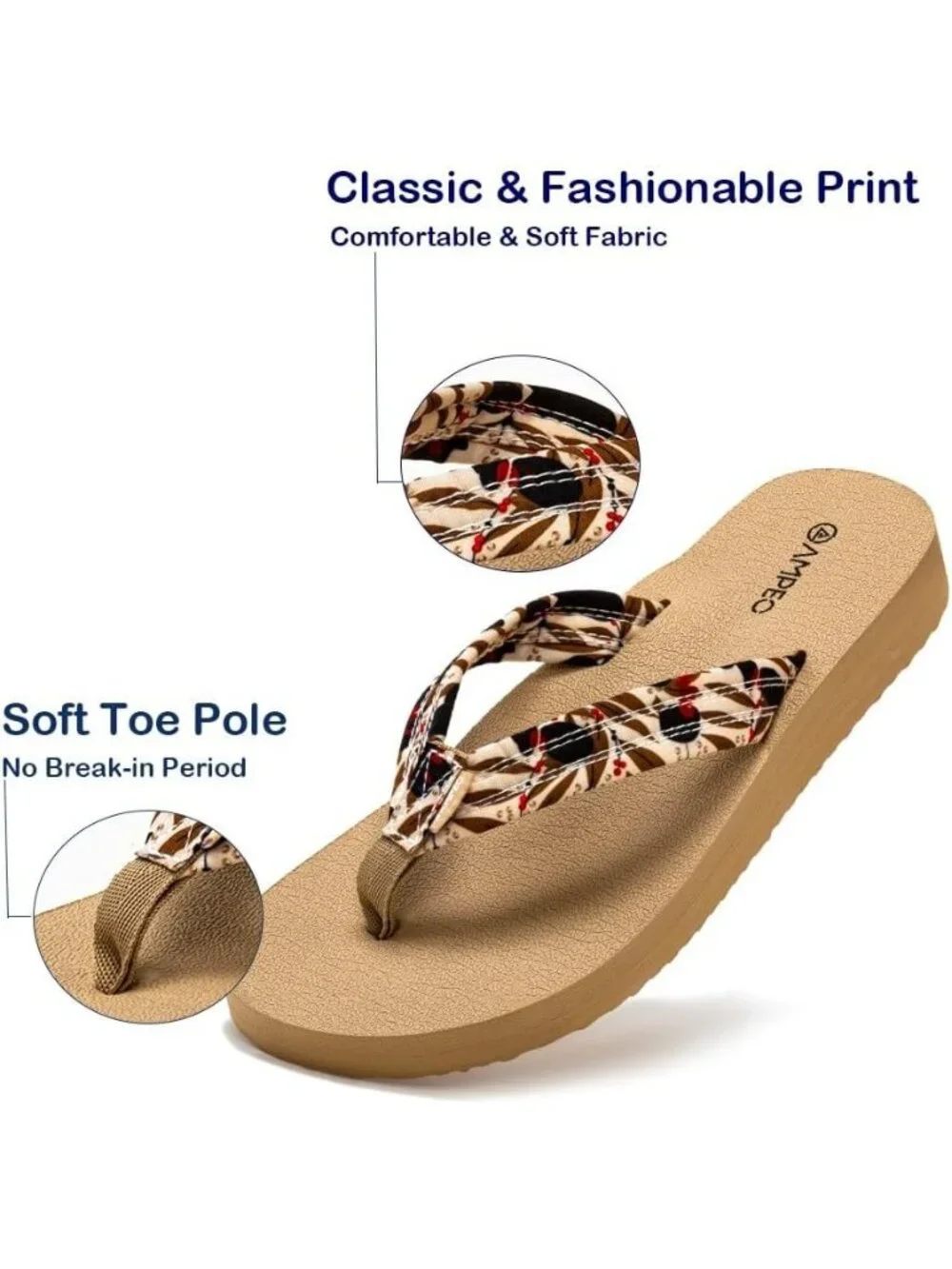 Women's Floral Black Berry Comfortable Flip Flops Summer Beach Thong Sandals